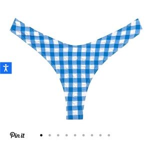 Montce Blue Gingham Lulu Scrunch Bikini Bottoms NWT